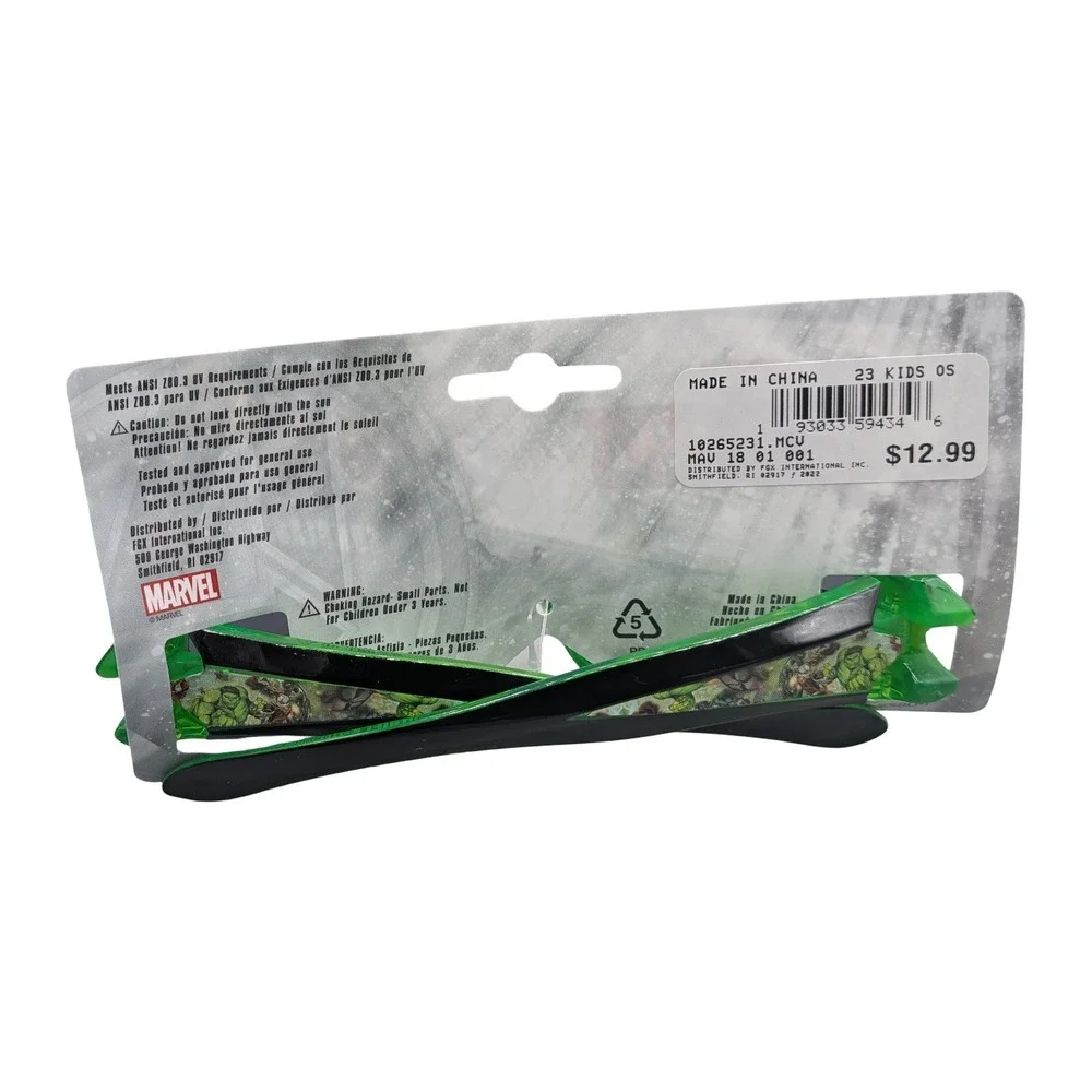 Marvel Avengers Kids Sunglasses Black Green Hulk Iron Man 2 Pack Ages 3+ NEW